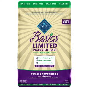 Blue Buffalo Blue Basics Mature Grain-Free Turkey and Potato Recipe Dry Cat Food, 11 lbs.
