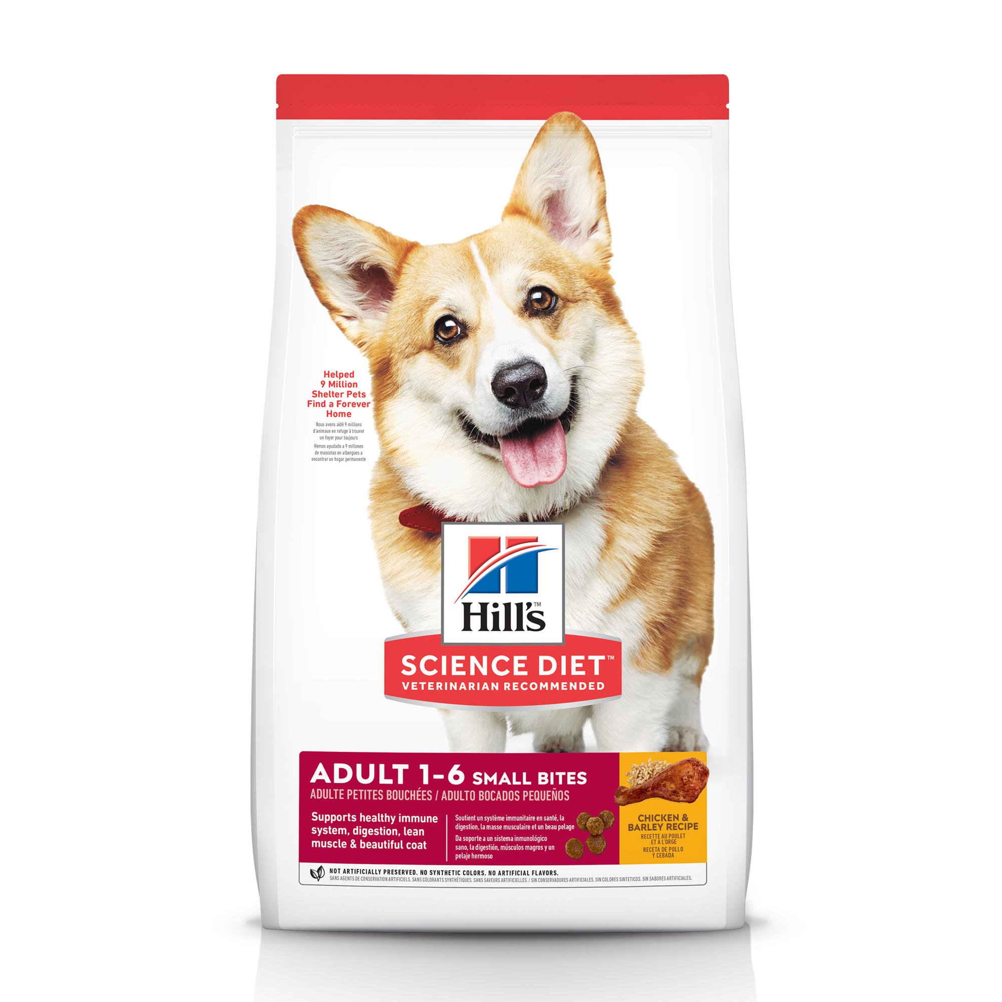 Hill's Science Diet Adult Small Bites with Chicken & Barley Recipe Dry Dog Food, 15 lbs., Bag