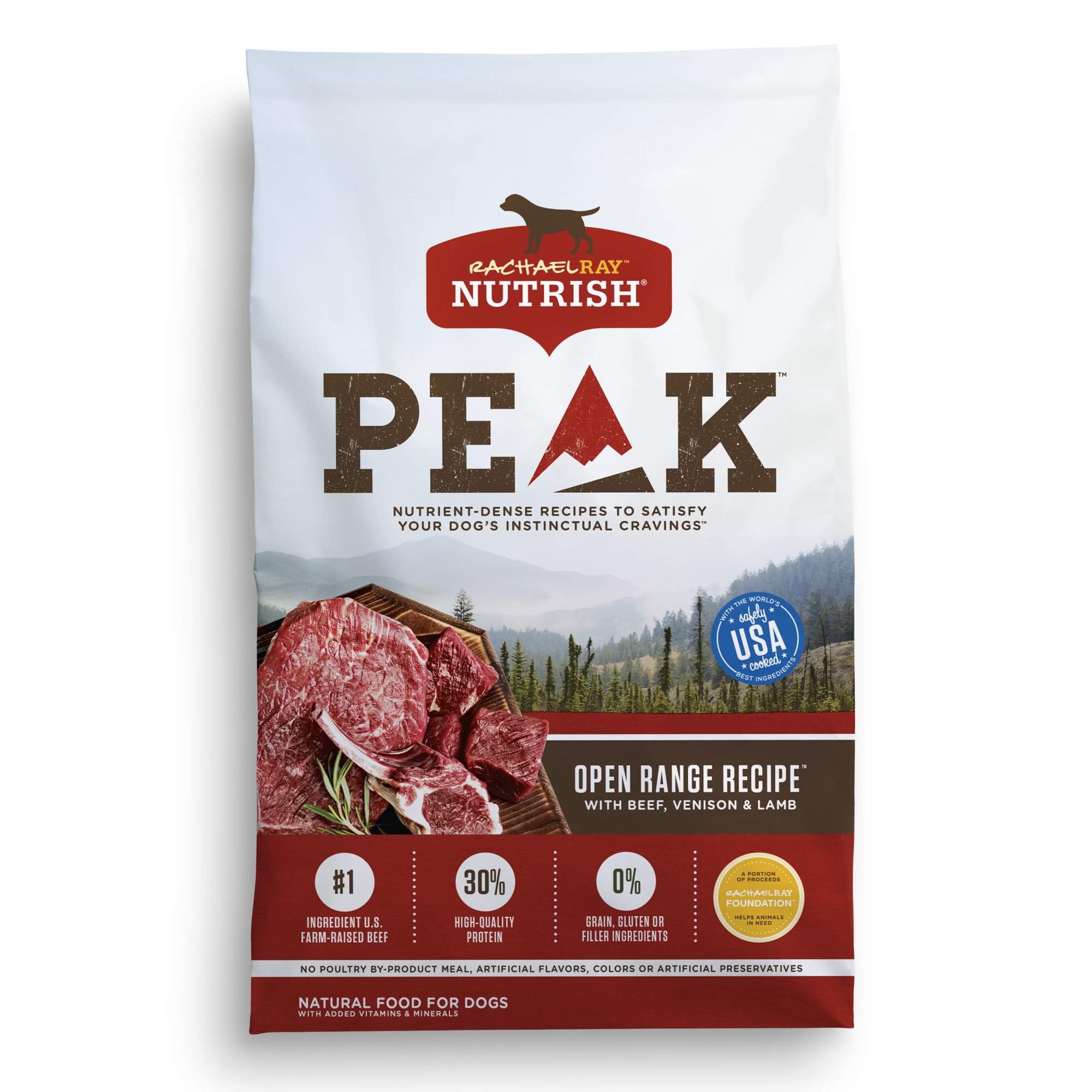 Rachael Ray Nutrish Peak Natural Grain Free Open Range Recipe With Beef, Venison & Lamb Dry Dog Food, 4 lbs.