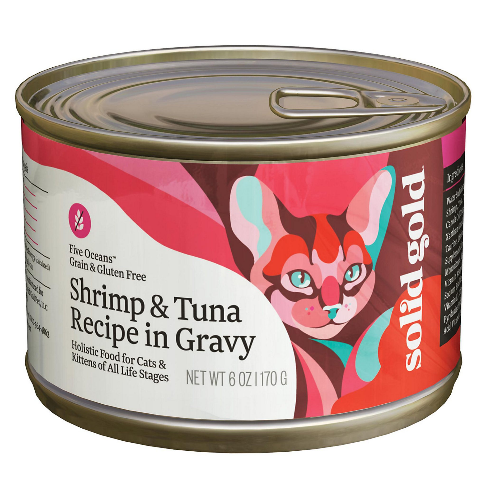 Solid Gold Five Oceans Shrimp & Tuna Grain Free Canned Cat Food Pet