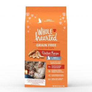 WholeHearted Grain Free Senior Chicken Recipe Dry Cat Food, 2.5 lbs.