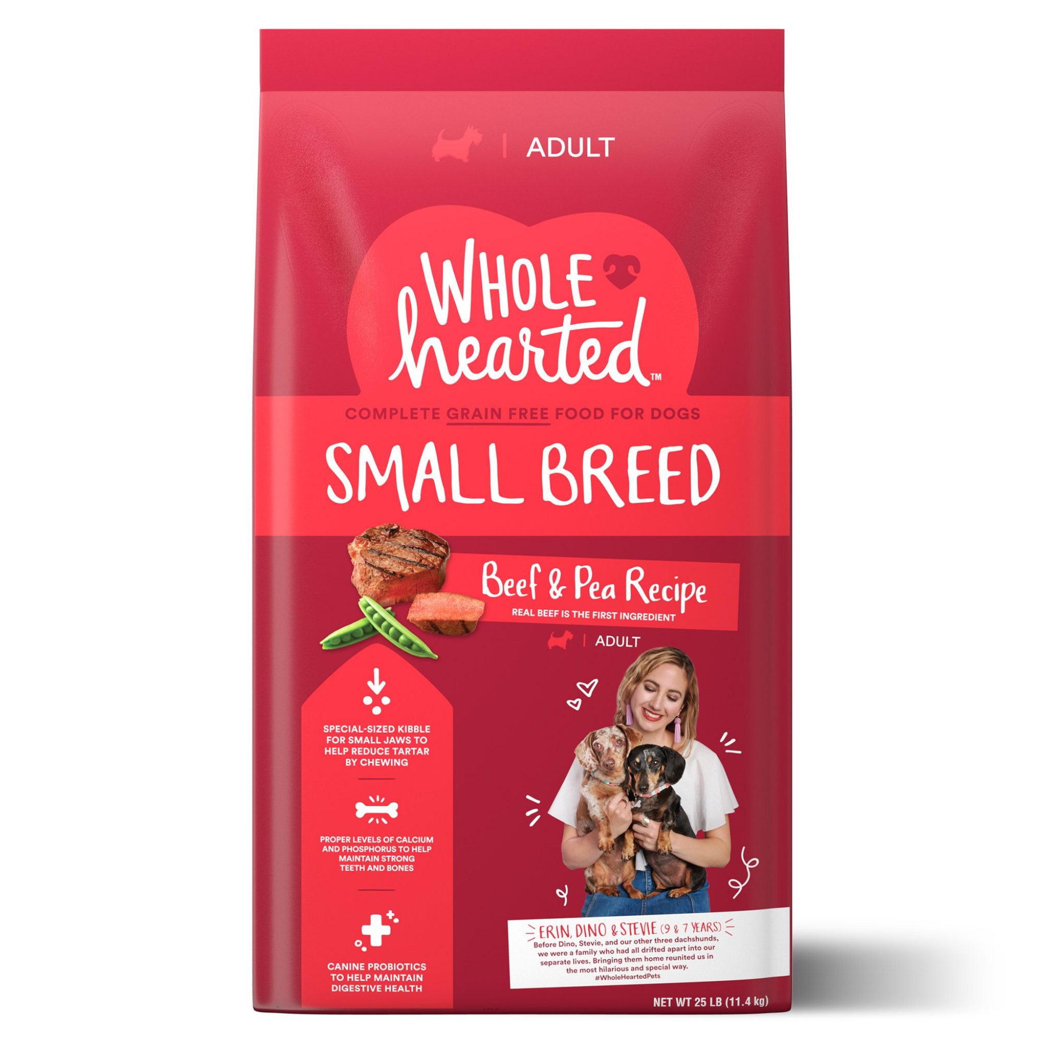 WholeHearted Grain Free SmallBreed Beef and Pea Recipe Adult Dry Dog