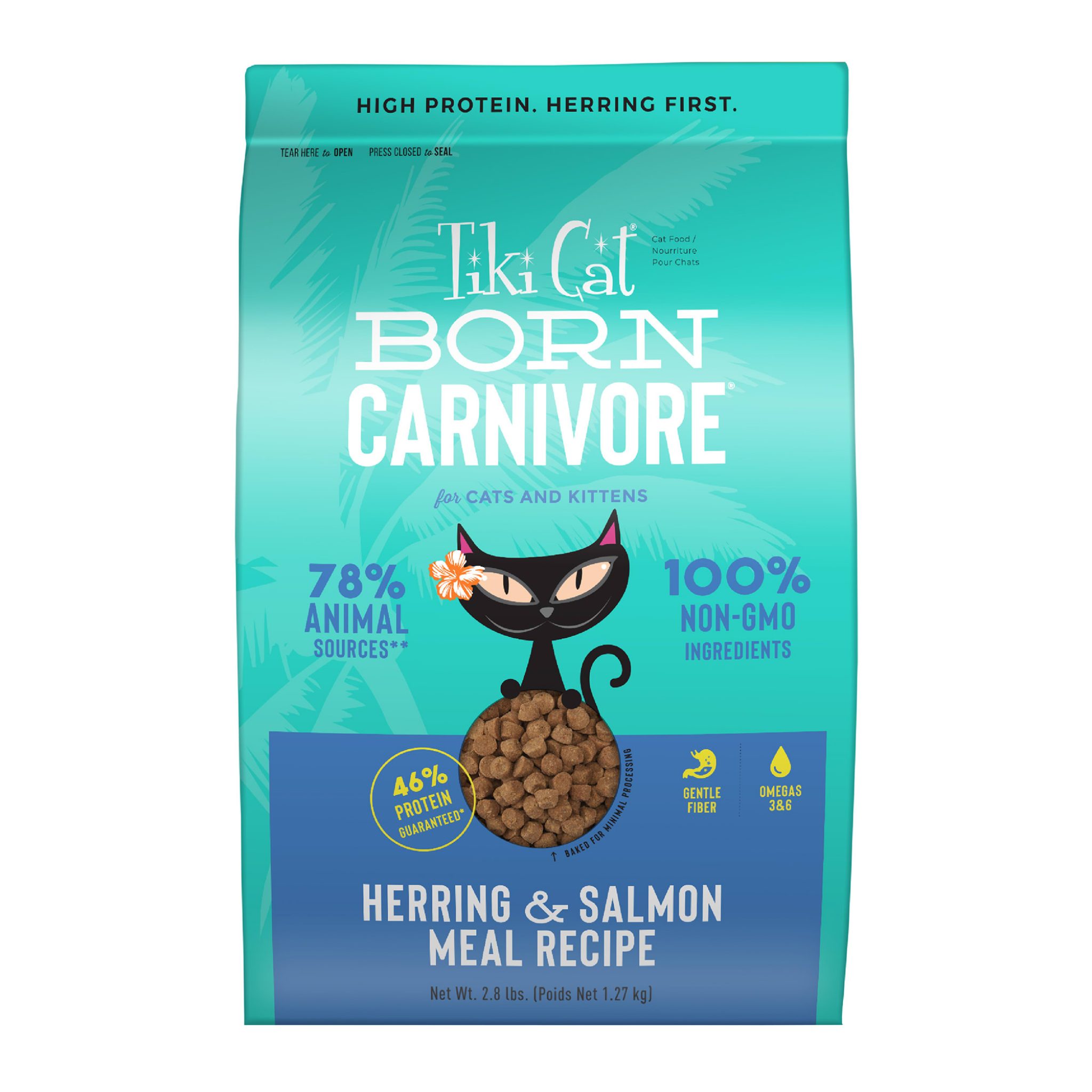 Tiki Cat Born Carnivore Herring & Salmon Dry Food, 2.8 lbs. Pet Food