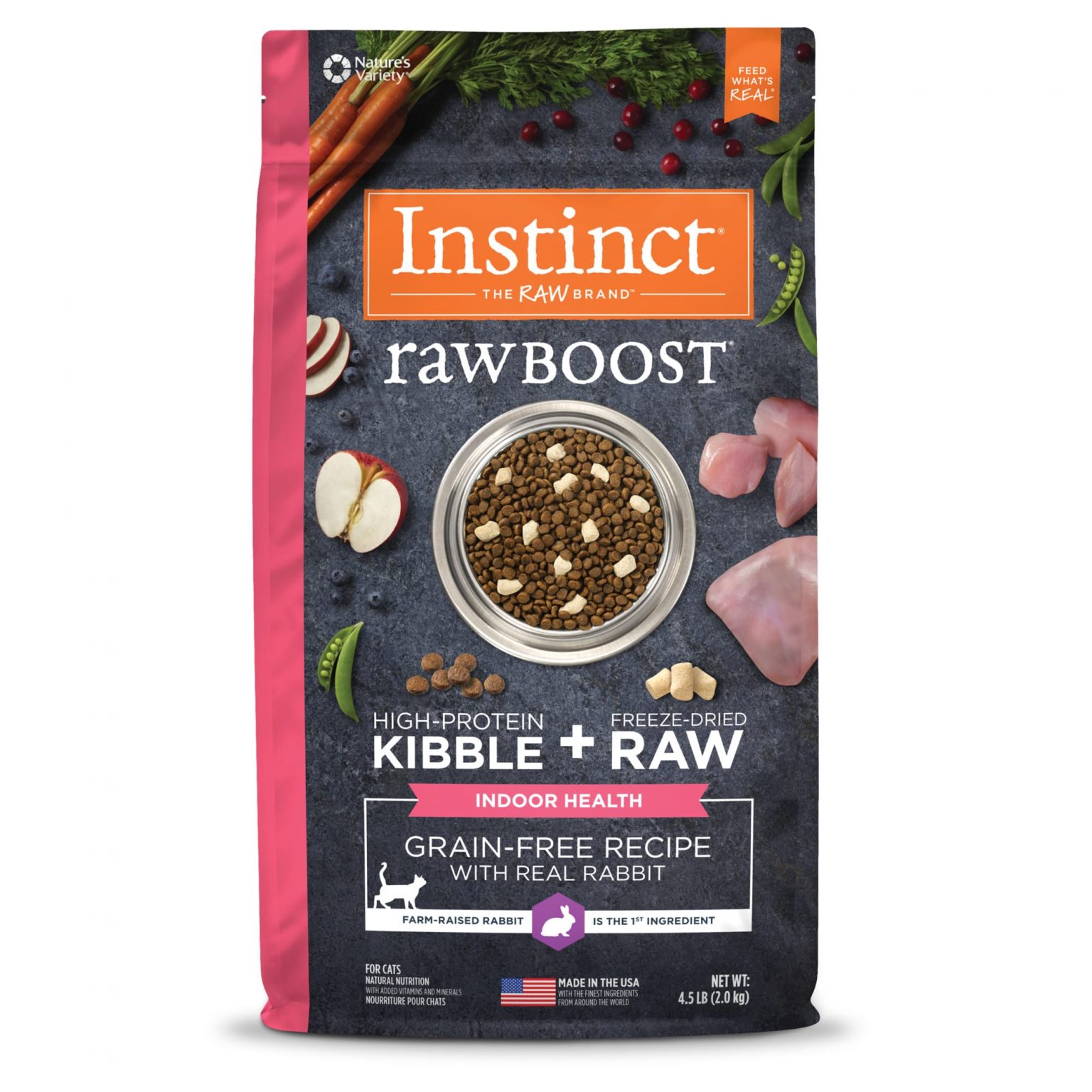 Instinct Raw Boost Indoor GrainFree Recipe with Real Rabbit Dry Cat