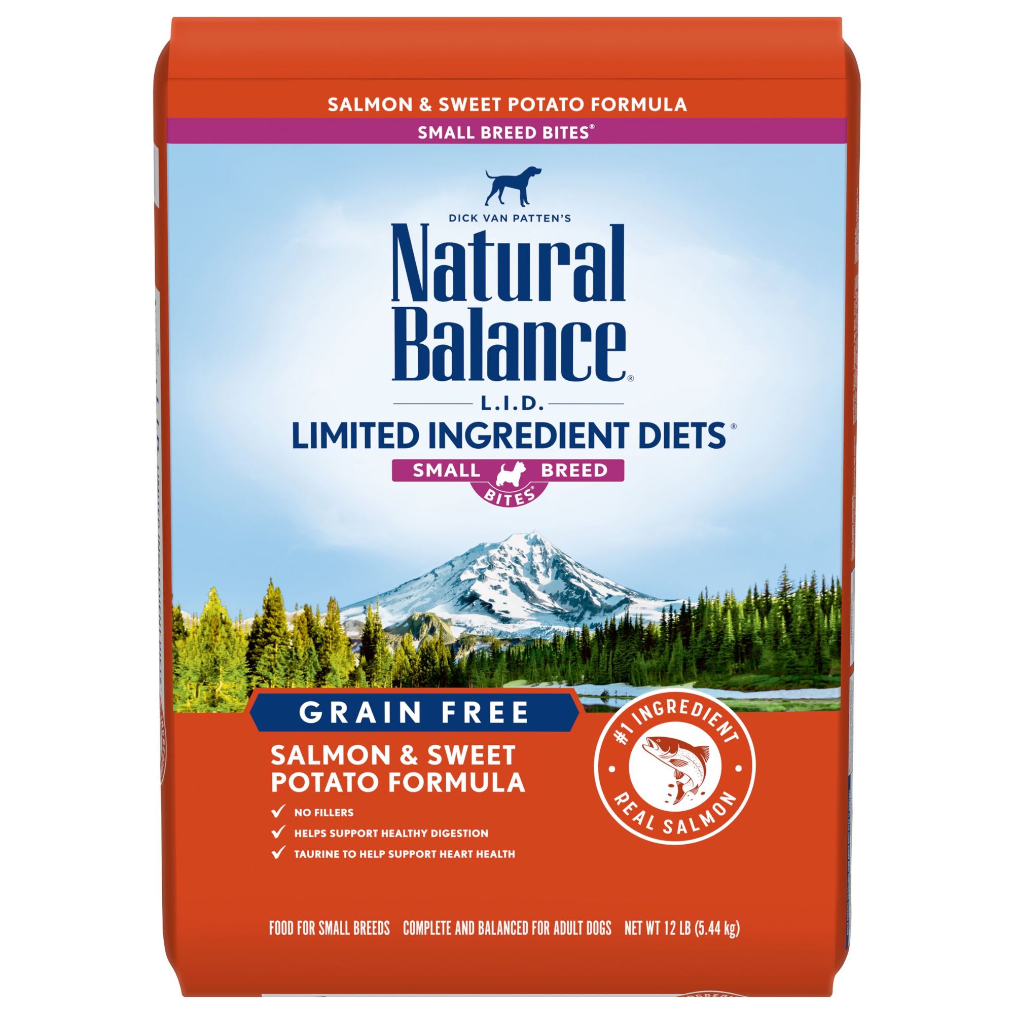 Natural Balance L.I.D. Limited Ingredient Diets Salmon & Sweet Potato Formula Small Breed Bites Dry Dog Food, 12 lbs.