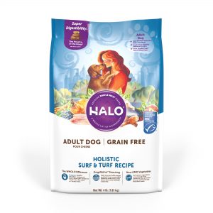 Halo Grain Free Holistic Surf N Turf Dry Dog Food, 4 lbs.