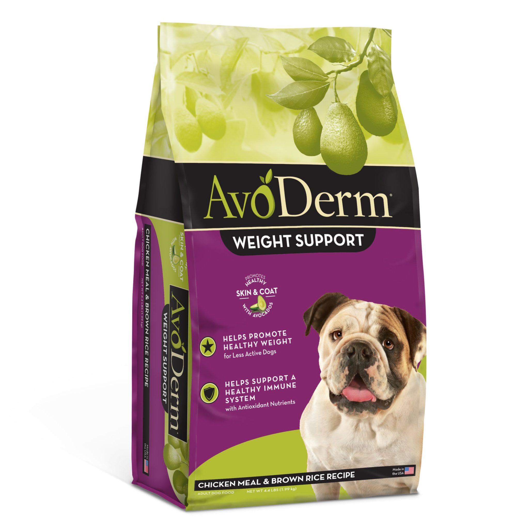 AvoDerm Weight Support Chicken Meal & Brown Rice Recipe Dry Dog Food, 4