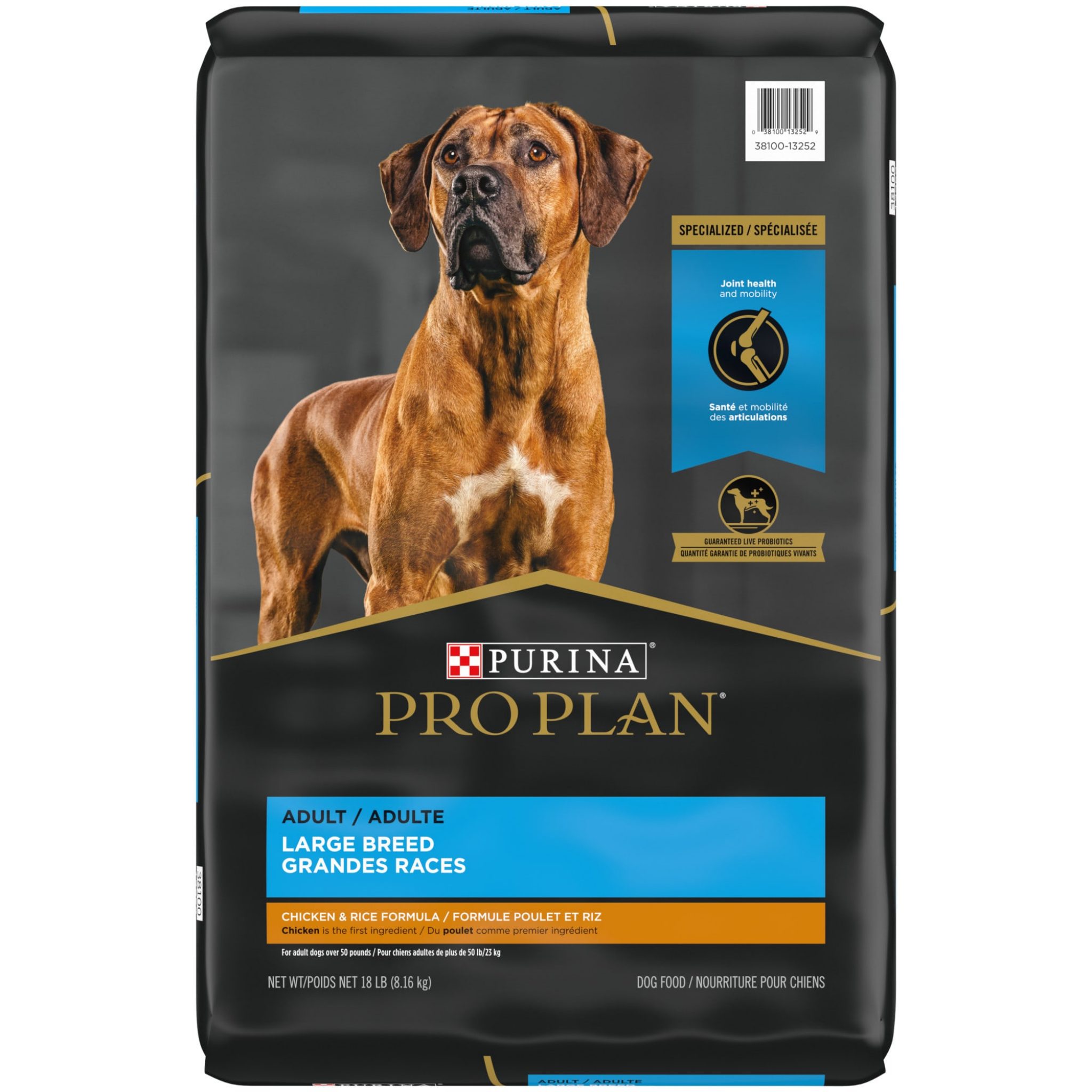 Purina Pro Plan Large Breed Chicken & Rice Formula Dry Dog Food, 18 lbs