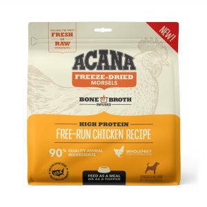 ACANA Grain Free High Protein Fresh & Raw Animal Ingredients Free-Run Chicken Recipe Freeze Dried Morsels Dog Food
