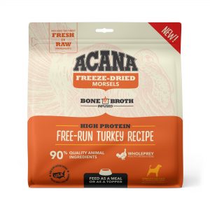 ACANA Grain Free High Protein Fresh & Raw Animal Ingredients Free-Run Turkey Recipe Freeze Dried Morsels Dog Food
