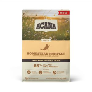 ACANA Homestead Harvest Chicken Turkey and Duck Dry Cat Food, 4 lbs.