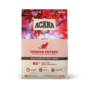 ACANA Indoor Entree for Indoor Cats Chicken Turkey Whole Herring and Rabbit Dry Cat Food, 4 lbs.