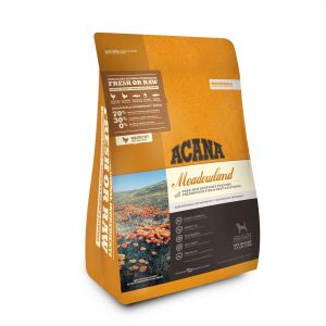 ACANA Meadowland Grain-Free High Protein Freeze-Dried Coated Chicken Turkey Fish Cage-Free Eggs Dry Dog Food, 4.5 lbs.