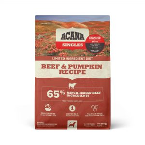ACANA Singles Limited Ingredient Diet Grain-Free High Protein Beef & Pumpkin Dry Dog Food, 4.5 lbs.