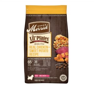 Top set page Review Merrick Lil' Plates Grain Free Real Chicken + Sweet Potato Recipe Small Breed Dry Dog Food, 20 lbs.