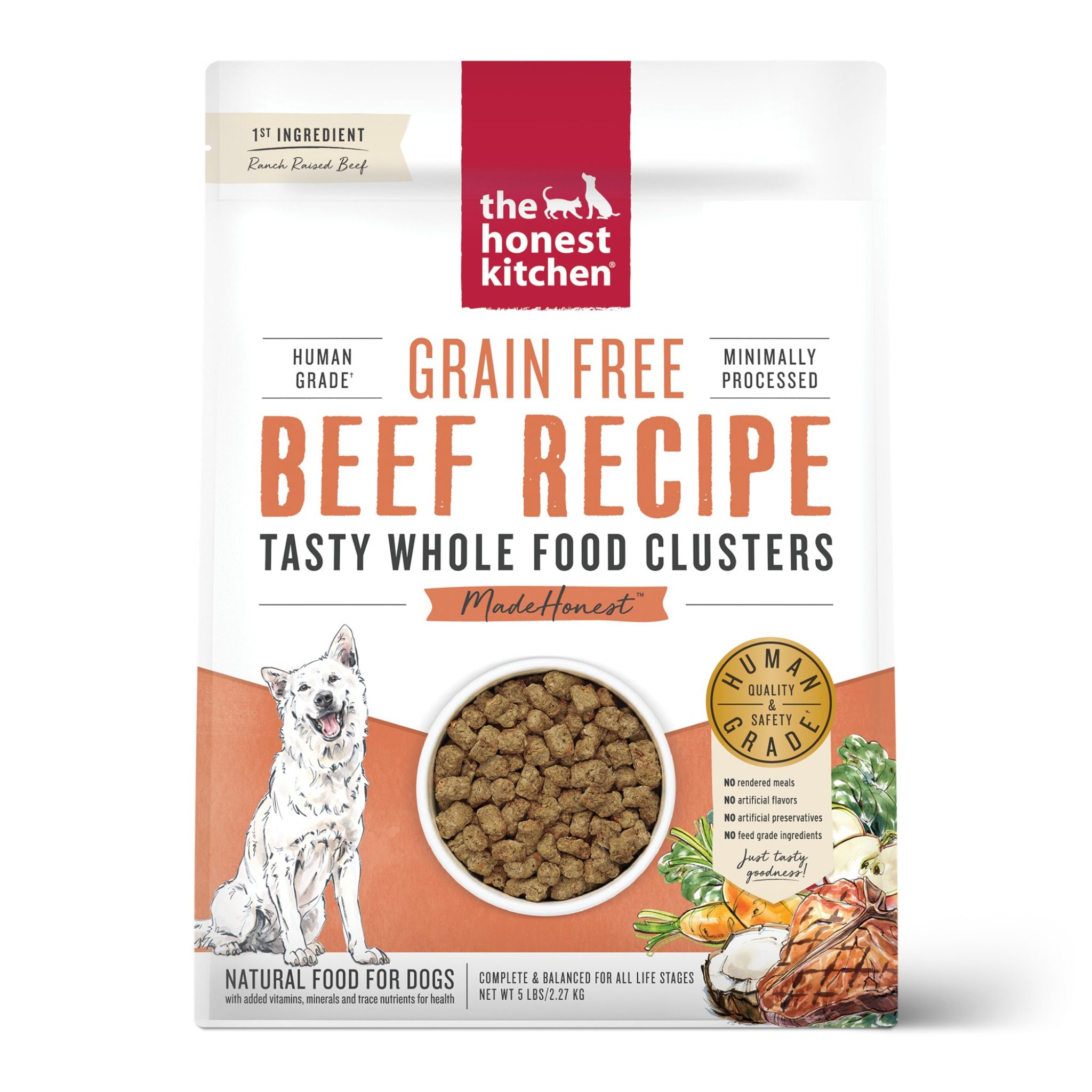 The Honest Kitchen Whole Food Clusters Grain Free Beef Dry Dog Food 5 Lbs. 2048x2048 