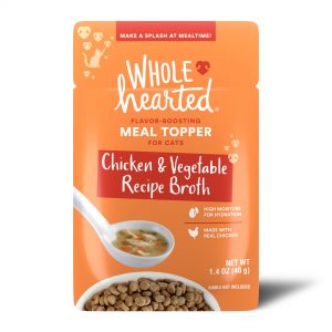 WholeHearted Chicken & Vegetable Recipe Broth Flavor-Boosting Wet Cat Meal Topper, 1.4 oz., Case of 12, 12 X 1.4 OZ