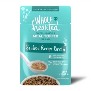 WholeHearted Seafood Recipe Broth Flavor-Boosting Wet Cat Meal Topper, 1.4 oz., Case of 12, 12 X 1.4 OZ