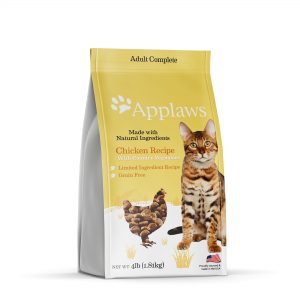 Applaws Complete & Balanced Grain Free Chicken Recipe with Country Vegetables Adult Dry Cat Food, 4 lbs.