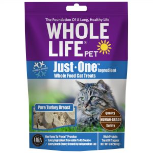 Whole Life Pet Just One Single Ingredient USA Freeze Dried Turkey Treats for Cats