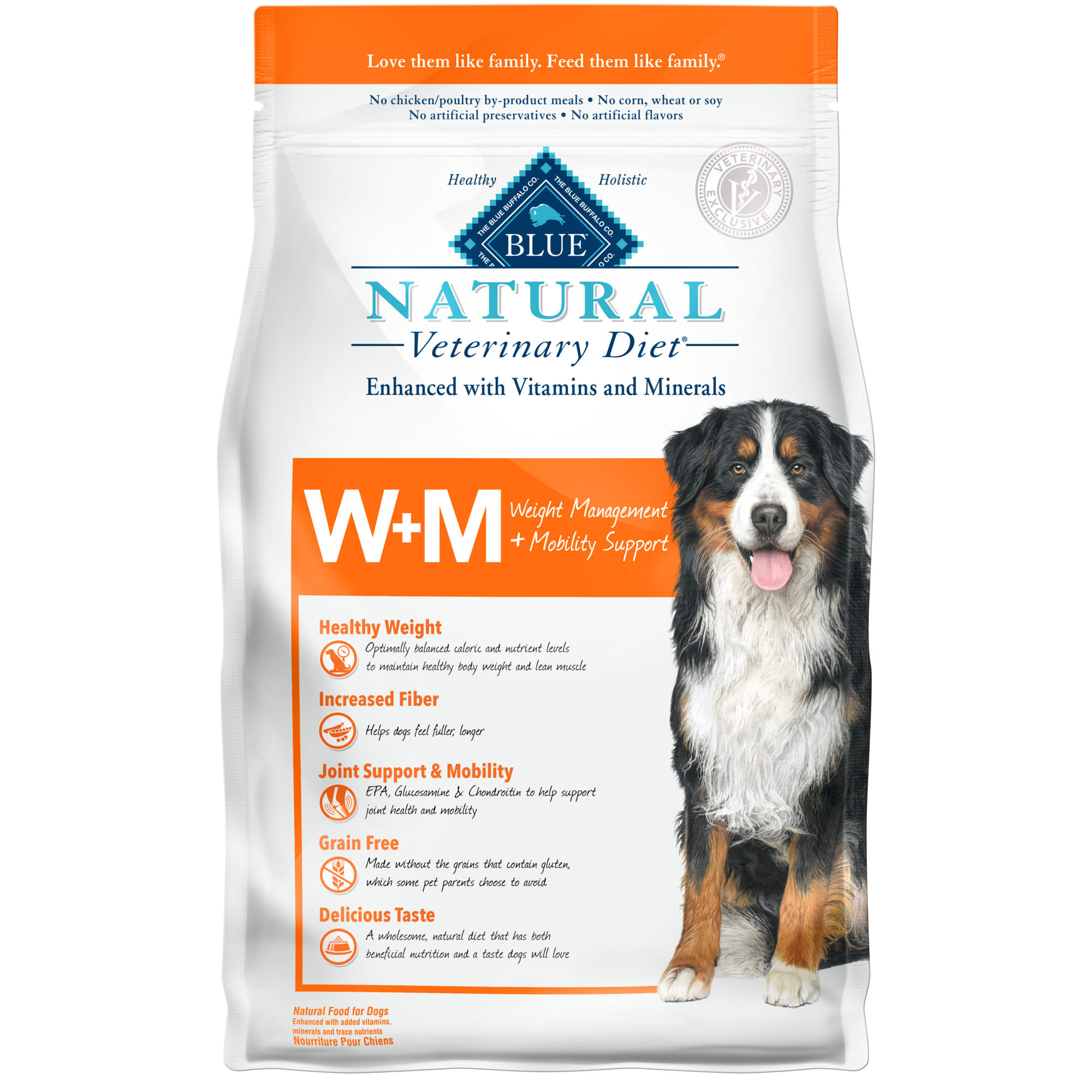 Blue Buffalo Natural Veterinary Diet W+M Weight Management + Mobility Support Salmon Dry Dog Food, 6 lbs.