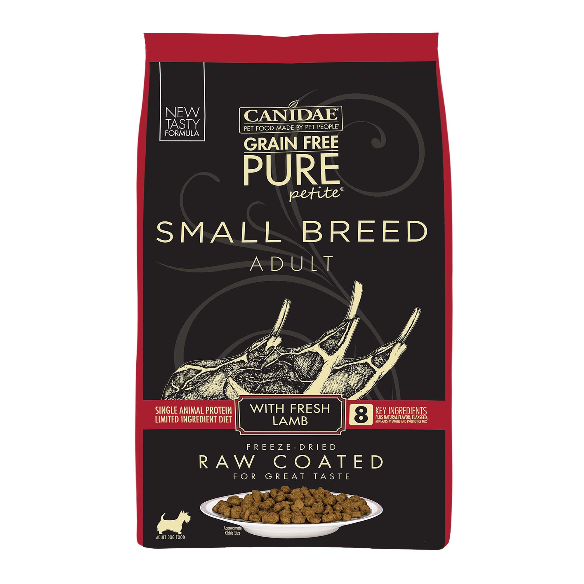 Canidae Pure Grain Free Petite Small Breed Limited Ingredient Diet with Fresh Lamb Freeze Dried Raw Coated Dry Dog Food